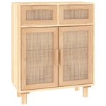 vidaXL Buffet Marron 60x30x75 cm Bois de pin massif et rotin naturel