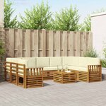 vidaXL Ensembles de canapés avec coussin 10 Pièces Naturel et Crème
