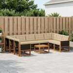 vidaXL Ensemble de canapés d'extérieur 10 Pièces Naturel et Beige