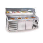 Table pizza réfrigérée 2 portes 5 tiroirs série 800 - combisteel - r290 - rvs aisi 2012615pleine 2100x800x1080mm