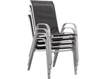 Fauteuil jardin Textilène "Cordoba" - Phoenix - Gris foncé/Argenté - Lot de 4