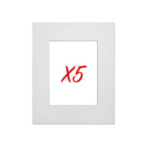 Lot de 5 passe-partouts standard blanc pour cadre et encadrement photo - Nielsen - Cadre 18 x 24 cm - Ouverture 9 x 14 cm