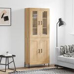 vidaXL Buffet haut Chêne sonoma 69 5x34x180 cm Bois d'ingénierie