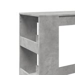 vidaXL Table de bar avec étagères gris béton bois d'ingénierie