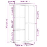 vidaXL Bibliothèque/Buffet sonoma gris 50x25x80 cm bois d'ingénierie