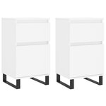 vidaXL Buffets 2 Pièces blanc 40x35x70 cm bois d’ingénierie