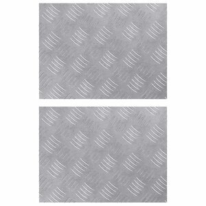 vidaXL Plaques à damier 2 Pièces Argent 40 x 30 cm Aluminium