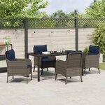 vidaXL Ensemble de salle à manger pour jardin 5 Pièces Gris polyrotin