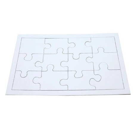 Puzzle blanc à décorer 12 pièces 20 x 12 cm - La Poste