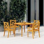 vidaXL Ensemble à manger de jardin 5 Pièces Bois d'acacia solide