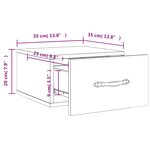 vidaXL Tables de chevet murales 2 Pièces gris béton 35x35x20 cm