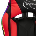 vidaXL Fauteuil de jeux vidéo avec LED RVB Rouge et noir Similicuir