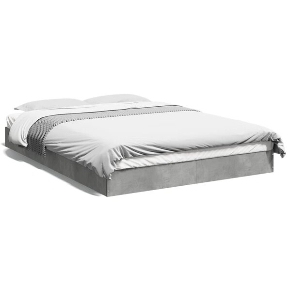 vidaXL Cadre de lit sans matelas gris béton 120x190 cm