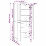 vidaXL Haut Armoire 2 Pièces Bois ancien 69 5 x 34 x 180 cm