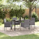 vidaXL Ensemble de salle à manger pour jardin 5 Pièces Gris polyrotin