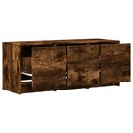 vidaXL Meuble TV avec LED chêne fumé 97x34x40 cm bois d'ingénierie