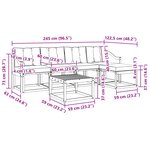 vidaXL Ensemble de canapés d'extérieur 6 Pièces Blanc et Beige