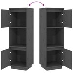 vidaXL Buffet haut Gris 38x35x117 cm Bois massif de pin