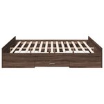 vidaXL Cadre de lit avec tiroirs sans matelas chêne marron 200x200 cm