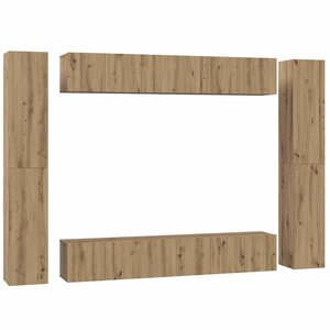 vidaXL Ensemble meuble TV 10 Pièces Chêne artisanal Bois d'ingénierie