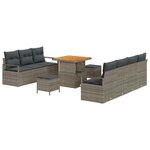 vidaXL Ensemble de canapé de jardin 10 Pièces Gris Poly rotin