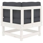 vidaXL Canapés d'angle avec coussins 2 Pièces blanc bois de pin massif