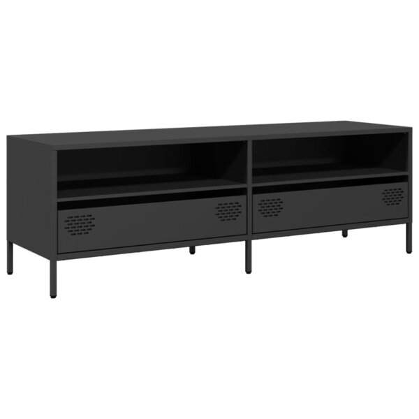 vidaXL Meuble TV noir 135x39x43 5 cm acier laminé à froid