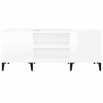 vidaXL Armoire à disques blanc brillant 121x38x48 cm bois d'ingénierie