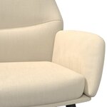 vidaXL Chaise de relaxation avec tabouret Crème Tissu