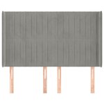 vidaXL Tête de lit avec oreilles Gris clair 147x16x118/128 cm Velours