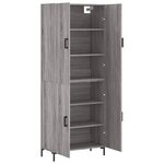 vidaXL Buffet haut Sonoma gris 69 5x34x180 cm Bois d'ingénierie