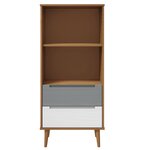 vidaXL Bibliothèque MOLDE Marron 60x35x133 5 cm Bois massif de pin