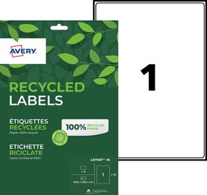 Lot de 100 étiquettes recyclées - 199 6 x 289 1 mm - laser - lr7167-100