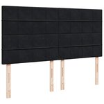 vidaXL Sommier à lattes de lit avec matelas Noir 180x200 cm Velours