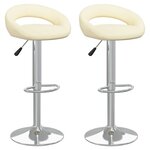 vidaXL Tabourets de bar lot de 2 crème similicuir