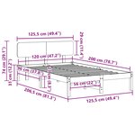 vidaXL Cadre de lit avec tête de lit Brun cire 120 x 200 cm Pin massif