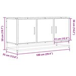 vidaXL Meuble TV chêne sonoma 100x35x50 cm bois d'ingénierie et métal