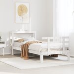 vidaXL Cadre de lit avec tête de lit sans matelas blanc 75x190 cm