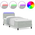 vidaXL Lit à ressorts avec matelas Gris clair 90 x 190 cm Velours