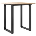 vidaXL Table à manger cadre en O 70x70x75 cm bois de pin massif acier