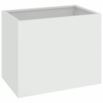vidaXL Cache-pot de jardin Blanc 50 x 32 x 40 cm Acier laminé à froid