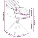 vidaXL Chaises pivotantes à manger lot de 2 Rouge bordeaux Velours