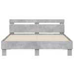 vidaXL Cadre de lit avec tête de lit et LED gris béton 150x200 cm