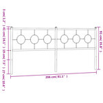 vidaXL Tête de lit métal noir 200 cm