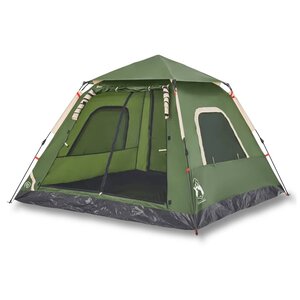 vidaXL Tente de camping à dôme 5 personnes vert libération rapide