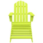 vidaXL Chaise de jardin Adirondack avec pouf bois de sapin solide vert