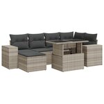 vidaXL Salon de jardin avec coussins 7 Pièces gris clair résine tressée