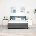 vidaXL Lit à ressorts avec matelas Gris foncé 140 x 190 cm tissu