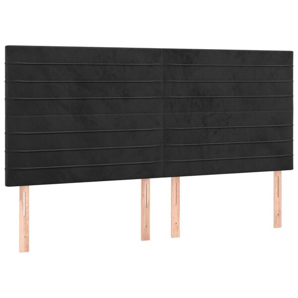 vidaXL Têtes de lit 4 Pièces Noir 80x5x78/88 cm Velours