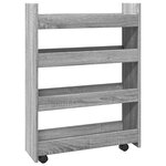 vidaXL Chariot de rangement étroit 4 niveaux sonoma gris